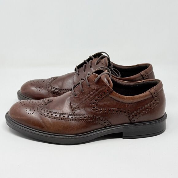 Ecco Brogue Wingtip Derby Shoes Mens 10 - 10.5 EU 44 Brown Leather Lace Up main image 15